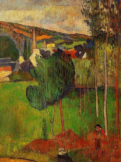 Paul Gauguin View of Pont-Aven from Lezaven
